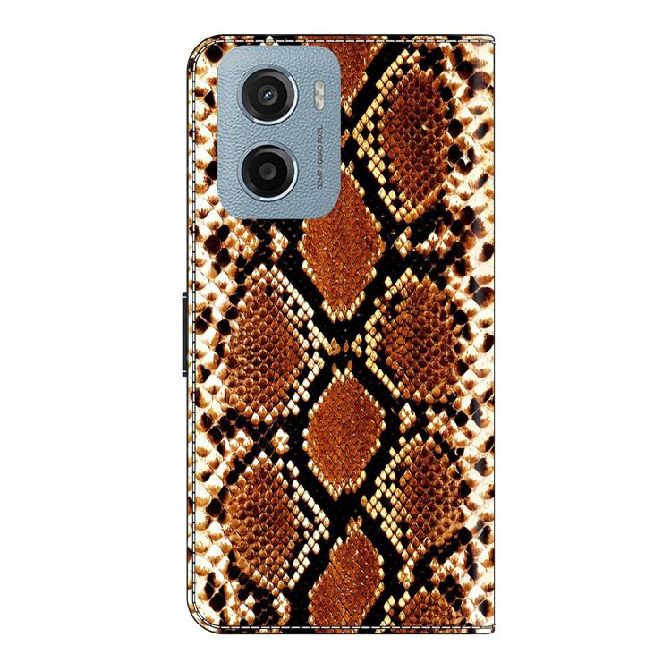 For Motorola Moto E15 / G05 / G15 Crystal-Like Painted Vegan Leather Phone Case