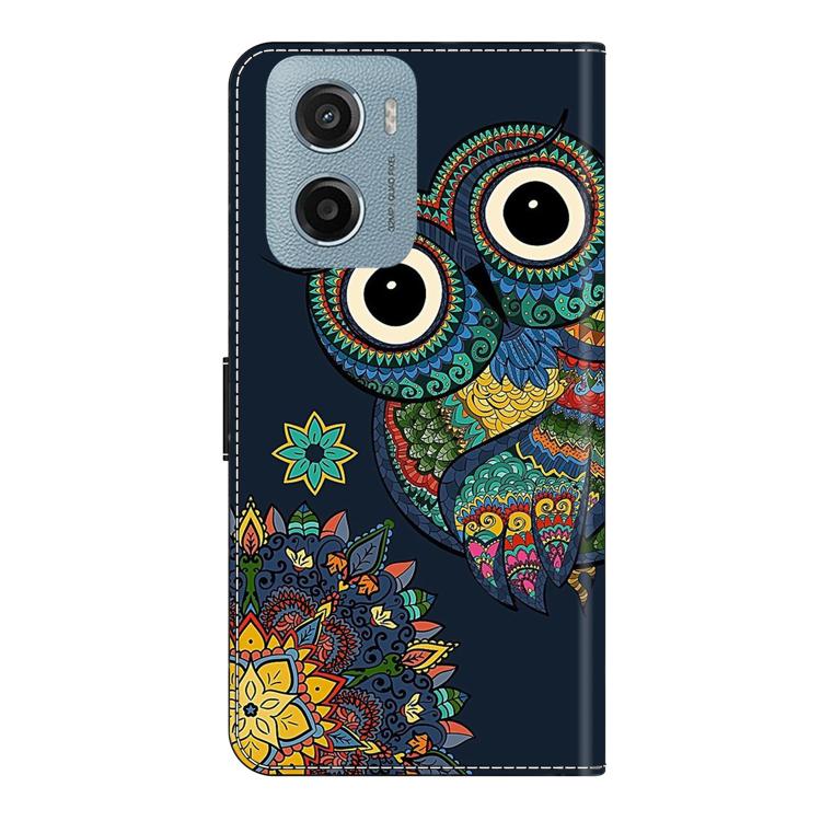 For Motorola Moto E15 / G05 / G15 Crystal-Like Painted Vegan Leather Phone Case