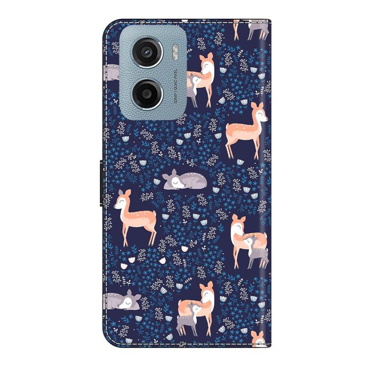 For Motorola Moto E15 / G05 / G15 Crystal-Like Painted Vegan Leather Phone Case