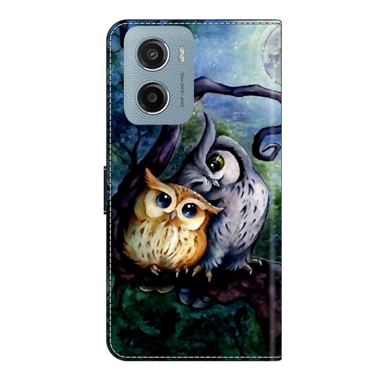For Motorola Moto E15 / G05 / G15 Crystal-Like Painted Vegan Leather Phone Case