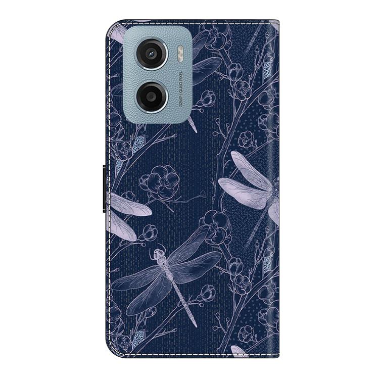 For Motorola Moto E15 / G05 / G15 Crystal-Like Painted Vegan Leather Phone Case