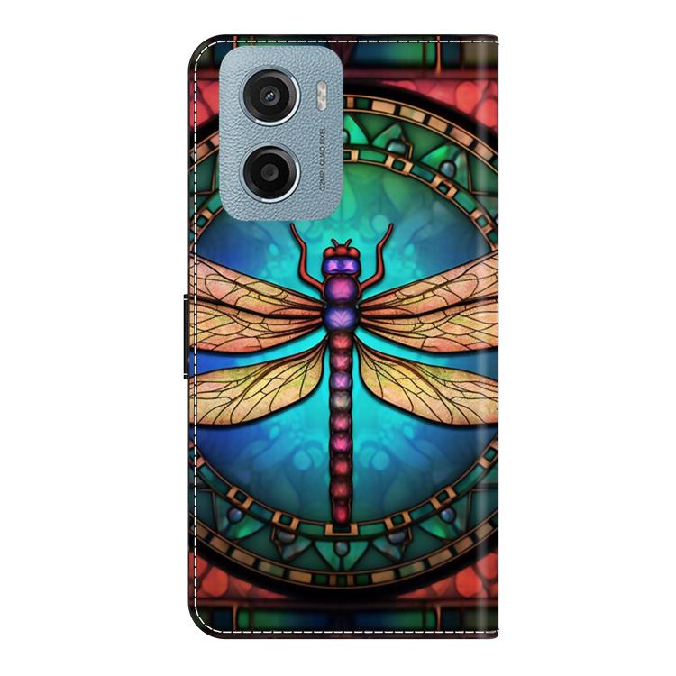 For Motorola Moto E15 / G05 / G15 Crystal-Like Painted Vegan Leather Phone Case