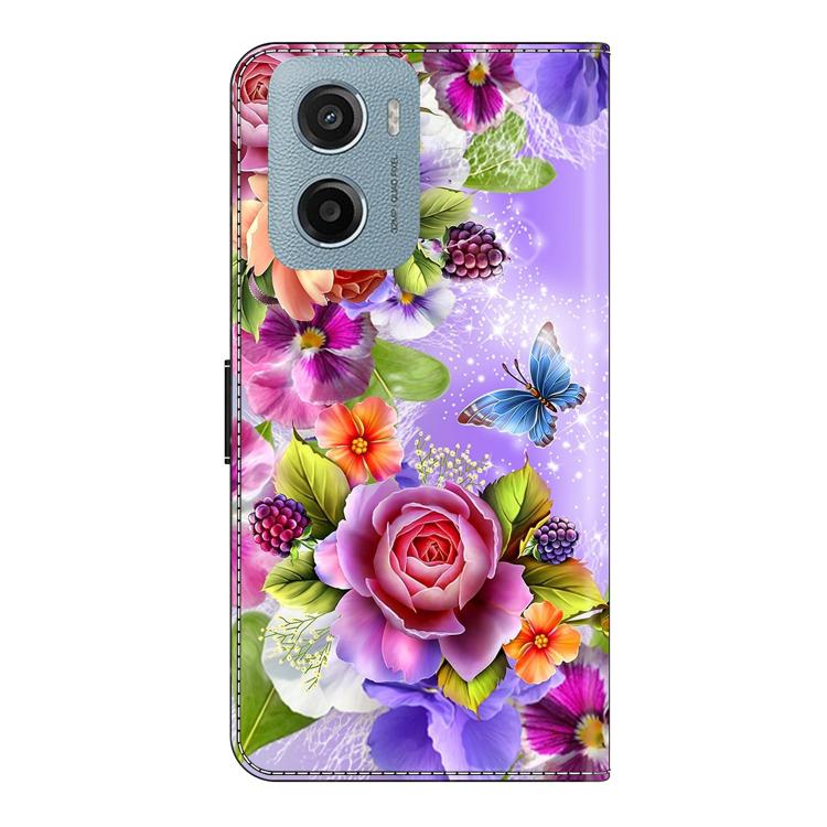 For Motorola Moto E15 / G05 / G15 Crystal-Like Painted Vegan Leather Phone Case