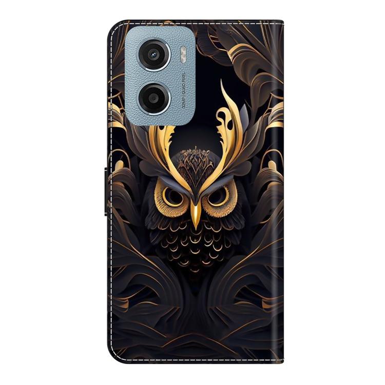For Motorola Moto E15 / G05 / G15 Crystal-Like Painted Vegan Leather Phone Case