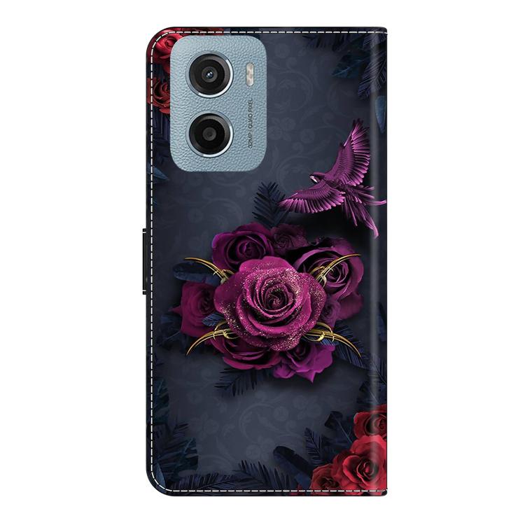For Motorola Moto E15 / G05 / G15 Crystal-Like Painted Vegan Leather Phone Case