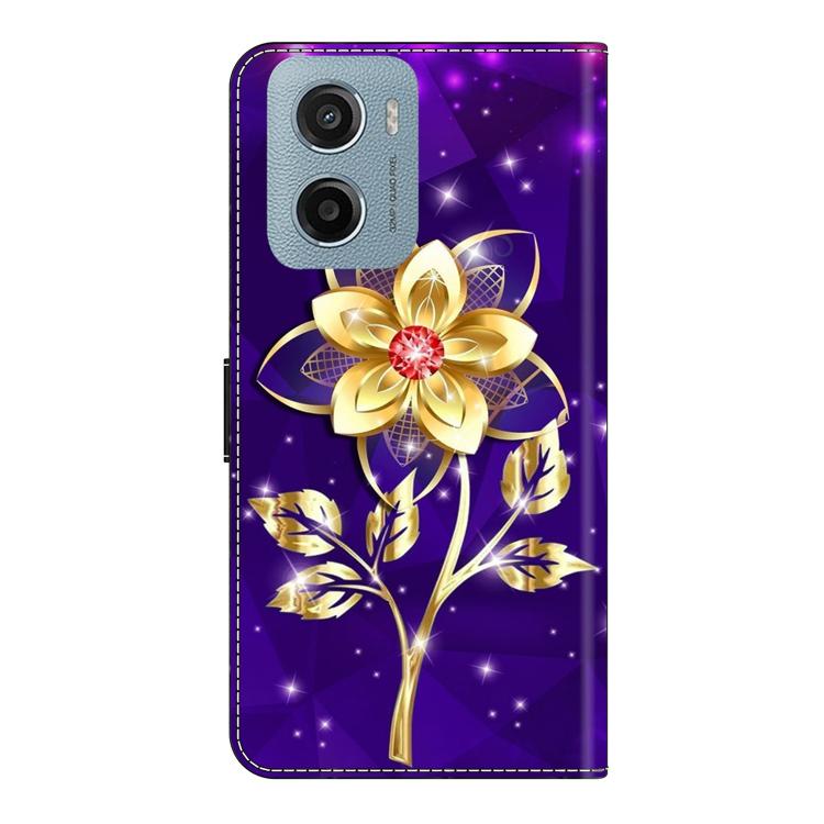 For Motorola Moto E15 / G05 / G15 Crystal-Like Painted Vegan Leather Phone Case