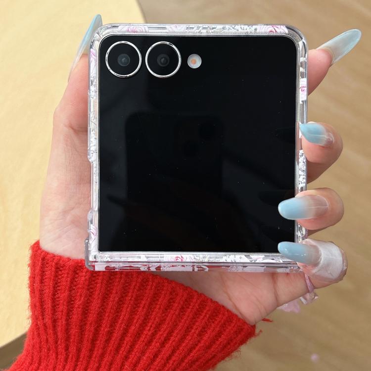 For Samsung Galaxy Z Flip5 Pink Rose Garden Pattern Phone Case