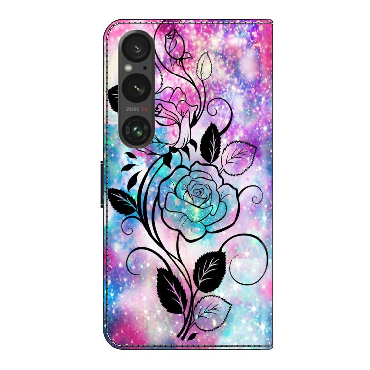 For Sony Xperia 1 VI Crystal-Like Painted Vegan Leather Phone Case