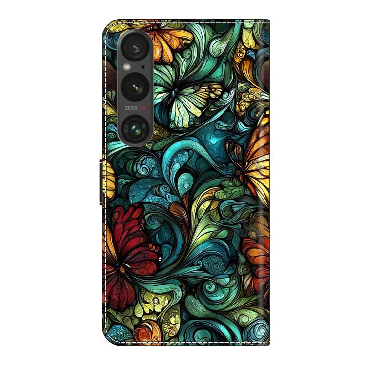 For Sony Xperia 1 VI Crystal-Like Painted Vegan Leather Phone Case