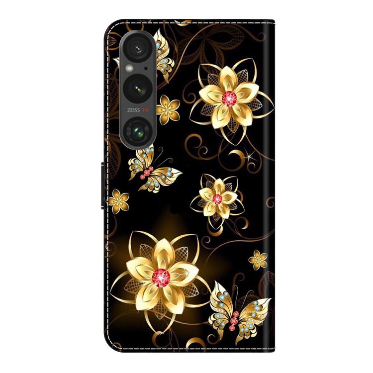 For Sony Xperia 1 VI Crystal-Like Painted Vegan Leather Phone Case