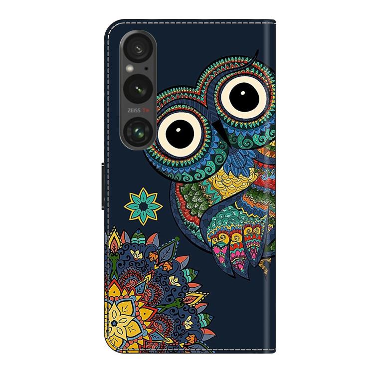 For Sony Xperia 1 VI Crystal-Like Painted Vegan Leather Phone Case
