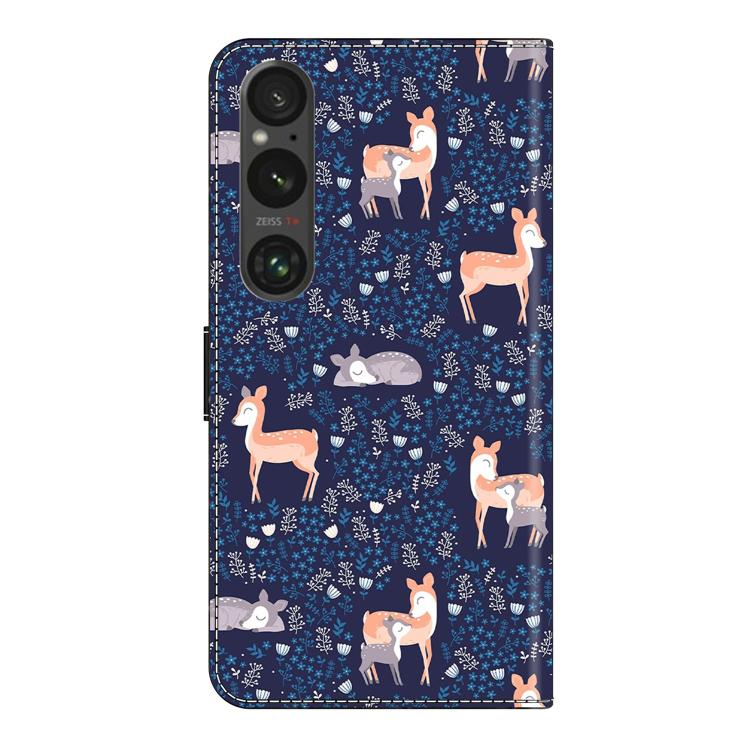For Sony Xperia 1 VI Crystal-Like Painted Vegan Leather Phone Case