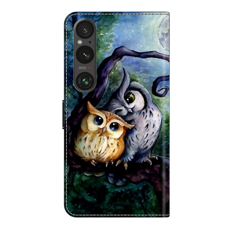 For Sony Xperia 1 VI Crystal-Like Painted Vegan Leather Phone Case