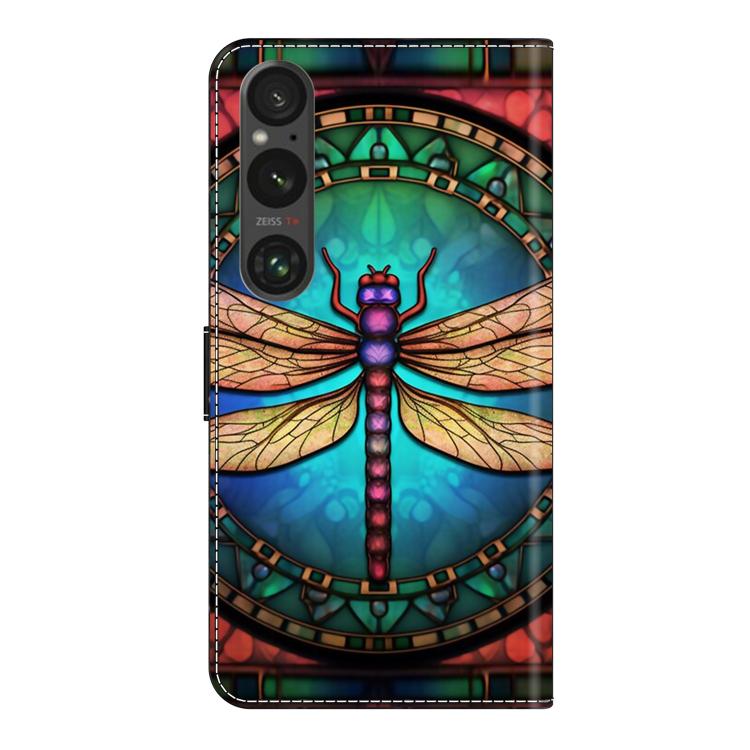 For Sony Xperia 1 VI Crystal-Like Painted Vegan Leather Phone Case