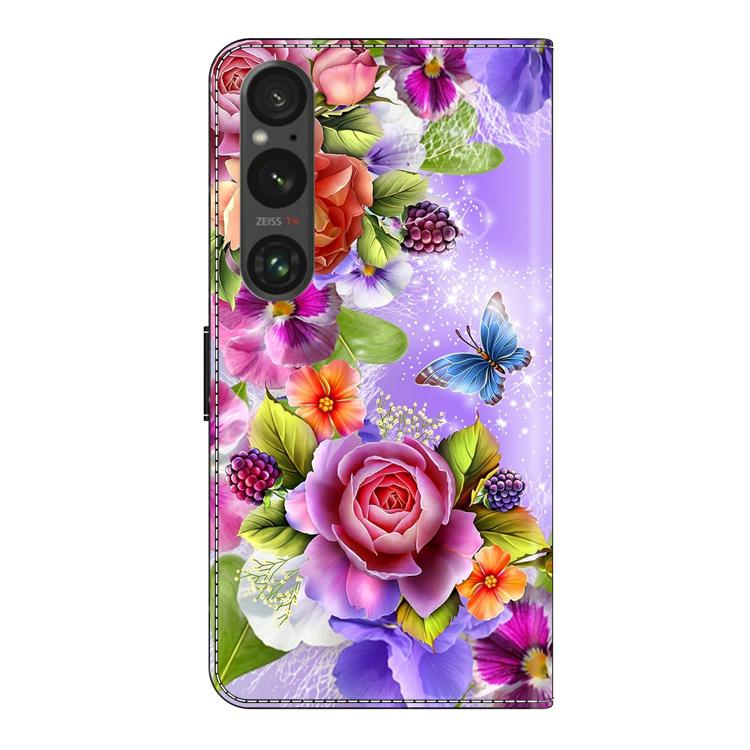 For Sony Xperia 1 VI Crystal-Like Painted Vegan Leather Phone Case