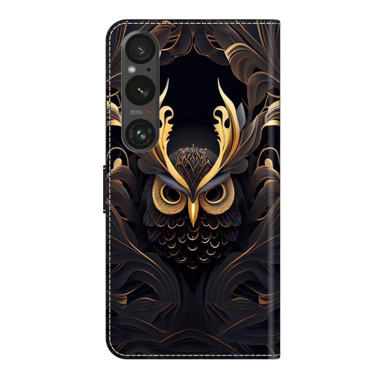 For Sony Xperia 1 VI Crystal-Like Painted Vegan Leather Phone Case