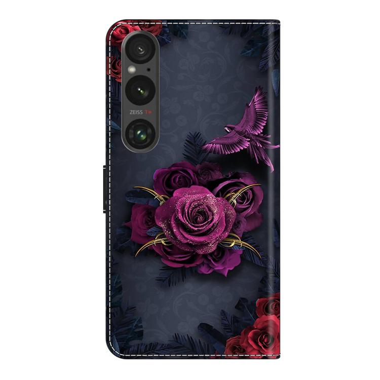 For Sony Xperia 1 VI Crystal-Like Painted Vegan Leather Phone Case