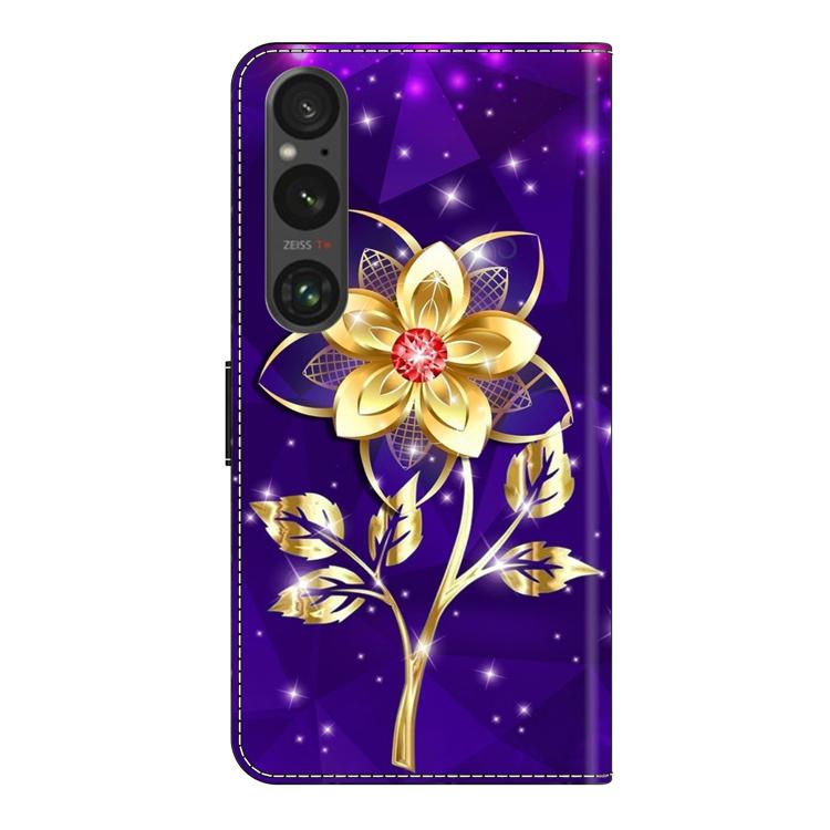 For Sony Xperia 1 VI Crystal-Like Painted Vegan Leather Phone Case