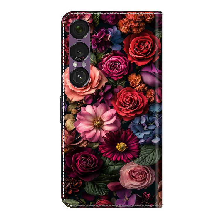 For Sony Xperia 1 VII Crystal-Like Painted Vegan Leather Phone Case
