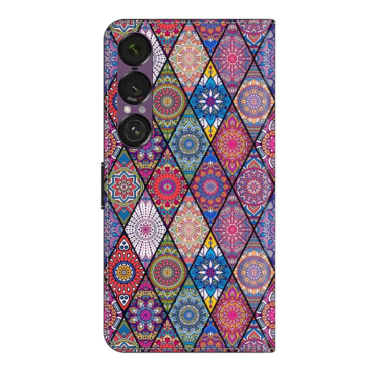 For Sony Xperia 1 VII Crystal-Like Painted Vegan Leather Phone Case