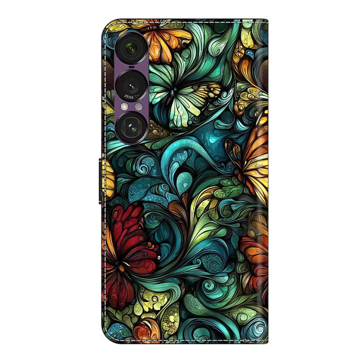 For Sony Xperia 1 VII Crystal-Like Painted Vegan Leather Phone Case