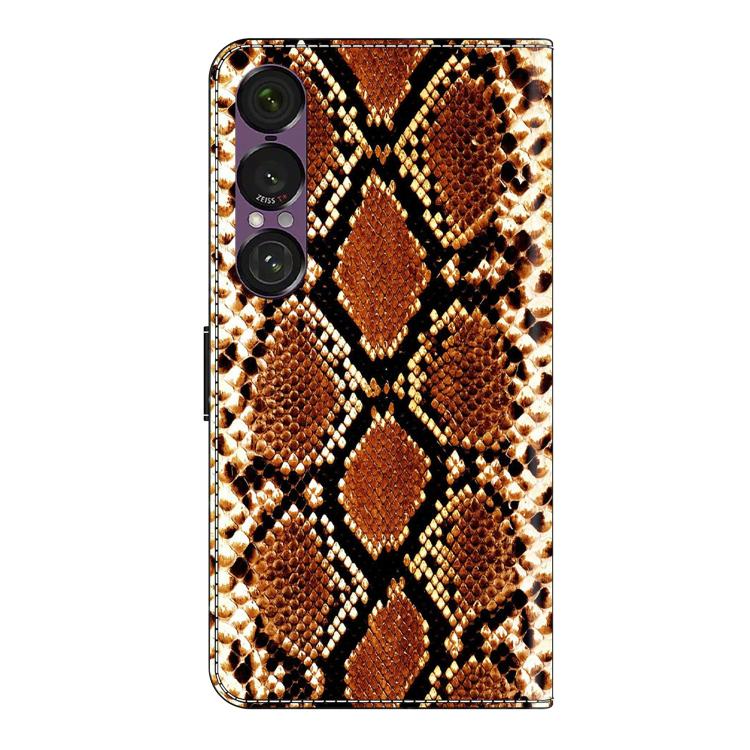 For Sony Xperia 1 VII Crystal-Like Painted Vegan Leather Phone Case