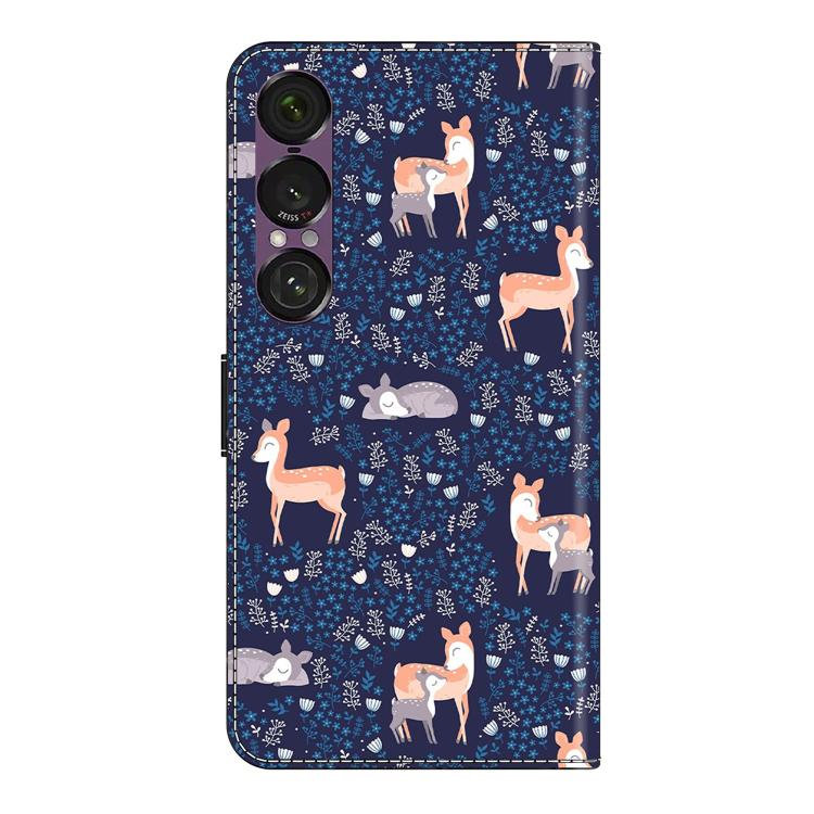 For Sony Xperia 1 VII Crystal-Like Painted Vegan Leather Phone Case