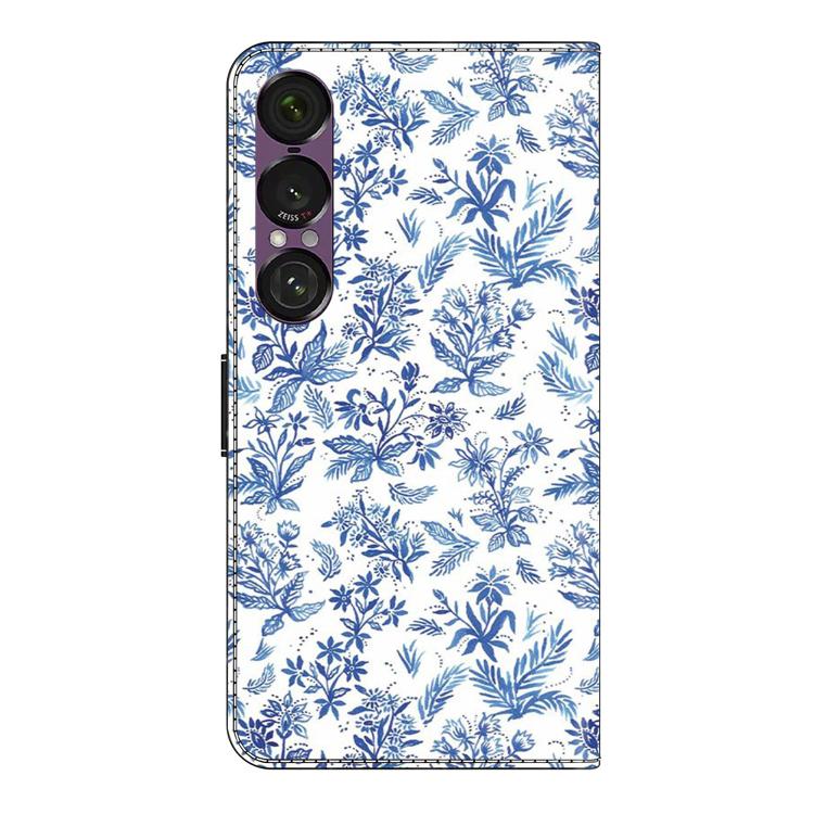 For Sony Xperia 1 VII Crystal-Like Painted Vegan Leather Phone Case