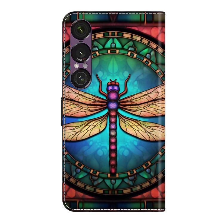 For Sony Xperia 1 VII Crystal-Like Painted Vegan Leather Phone Case