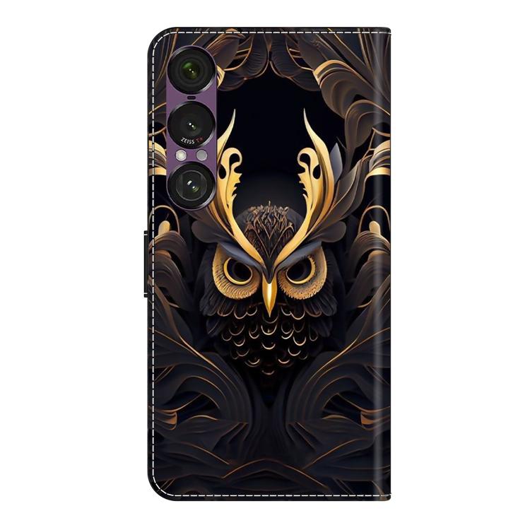 For Sony Xperia 1 VII Crystal-Like Painted Vegan Leather Phone Case
