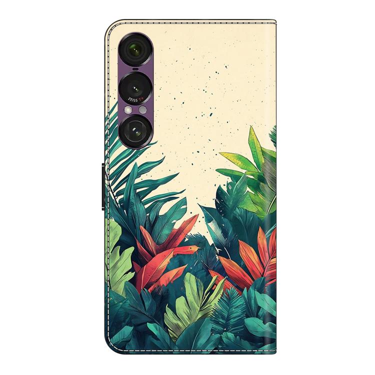 For Sony Xperia 1 VII Crystal-Like Painted Vegan Leather Phone Case
