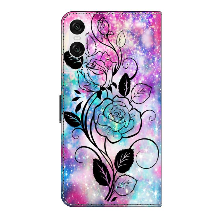 For Sony Xperia 10 VI Crystal-Like Painted Vegan Leather Phone Case