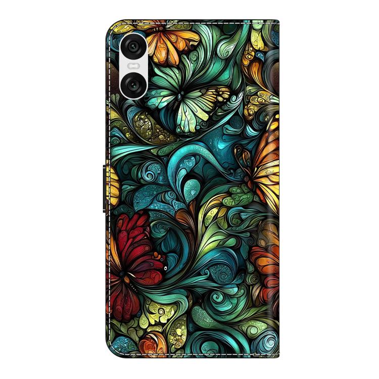 For Sony Xperia 10 VI Crystal-Like Painted Vegan Leather Phone Case