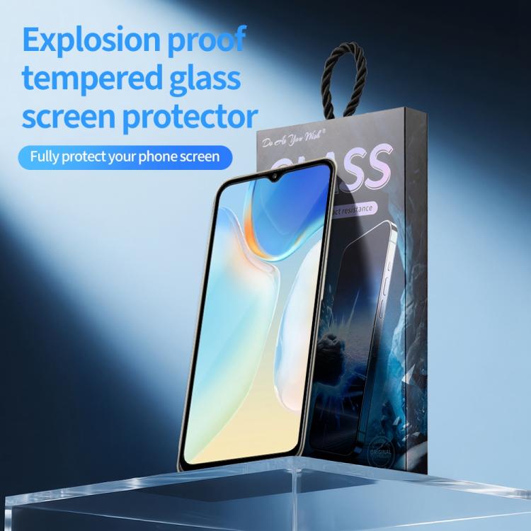 For itel A70 Do As You Wish Silk Screen Printed HD Tempered Glass Film - Black