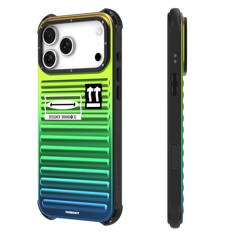 For iPhone 17 Pro Max YOUNGKIT Secret Color Laser Gradient Aluminium Alloy TPU Phone Case