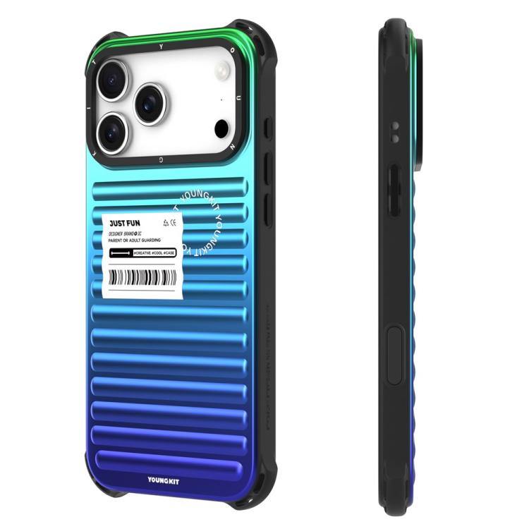 For iPhone 17 Pro Max YOUNGKIT Secret Color Laser Gradient Aluminium Alloy TPU Phone Case