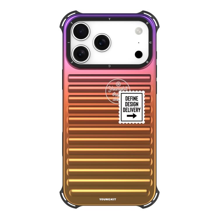 For iPhone 17 Pro YOUNGKIT Secret Color Laser Gradient Aluminium Alloy TPU Phone Case