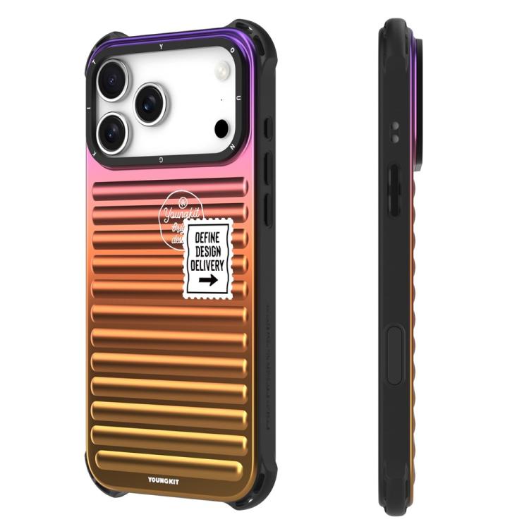 For iPhone 17 Pro YOUNGKIT Secret Color Laser Gradient Aluminium Alloy TPU Phone Case