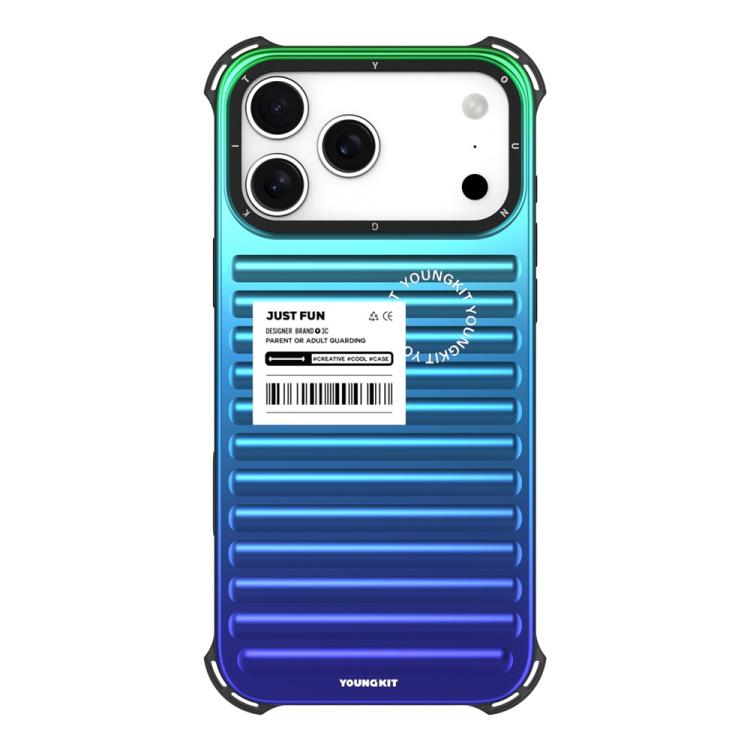 For iPhone 17 Pro YOUNGKIT Secret Color Laser Gradient Aluminium Alloy TPU Phone Case