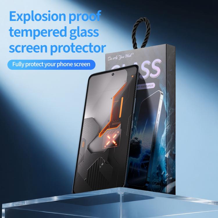 For Infinix GT 10 Pro Do As You Wish Silk Screen Printed HD Tempered Glass Film - Black