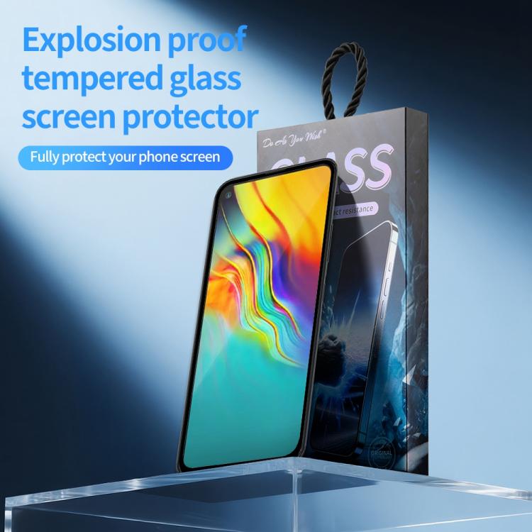 For Infinix Hot 9 Do As You Wish Silk Screen Printed HD Tempered Glass Film - Black
