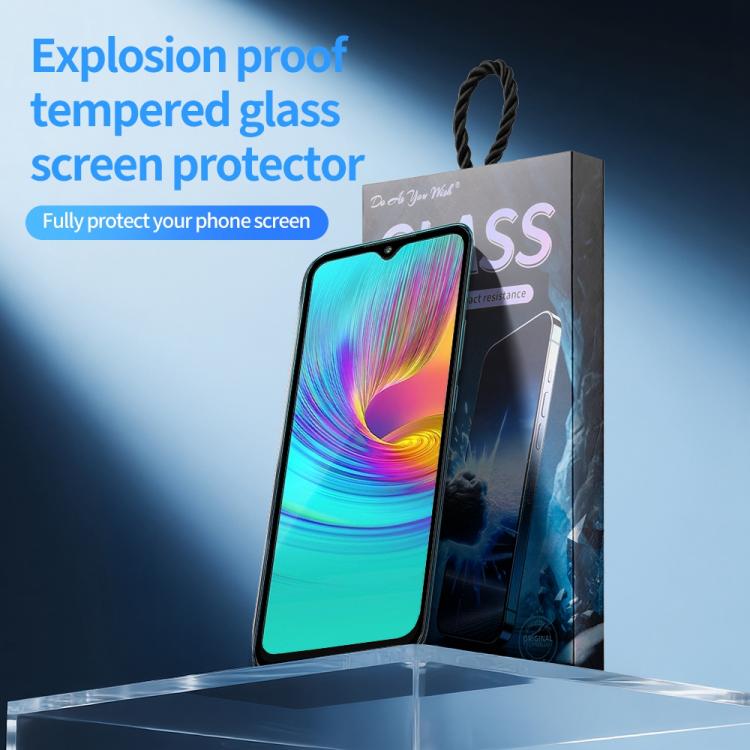 For Infinix Hot 9 Play Do As You Wish Silk Screen Printed HD Tempered Glass Film - Black