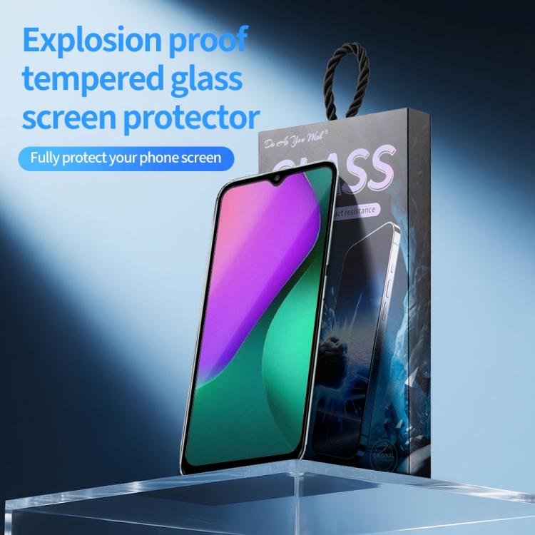For Infinix Hot 10 Play Do As You Wish Silk Screen Printed HD Tempered Glass Film - Black