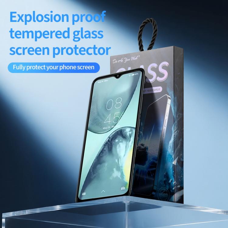 For Infinix Hot 11 Do As You Wish Silk Screen Printed HD Tempered Glass Film - Black