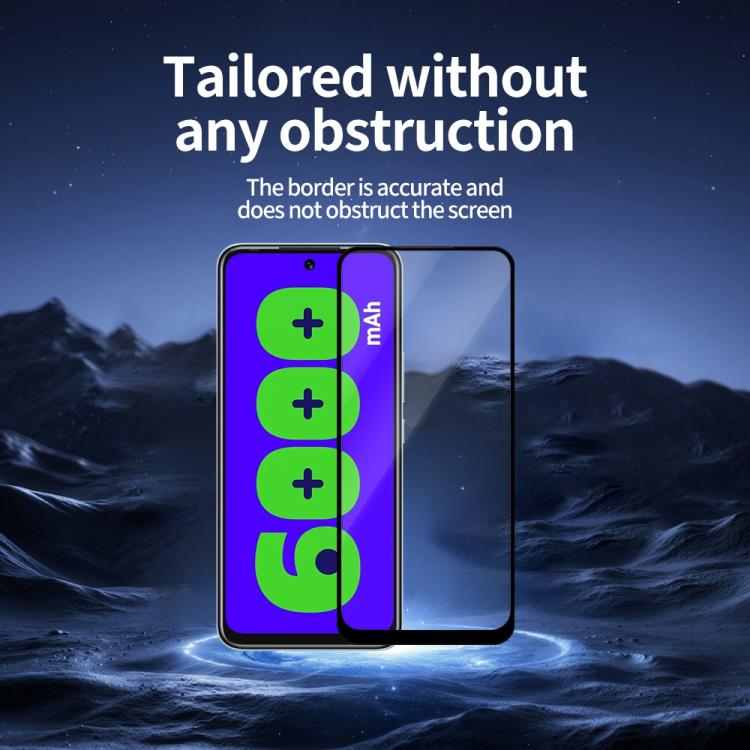 For Infinix Hot 12 Play Do As You Wish Silk Screen Printed HD Tempered Glass Film - Black