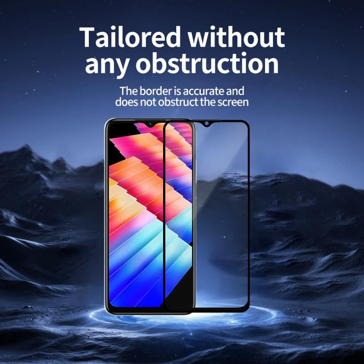 For Infinix Hot 30i Do As You Wish Silk Screen Printed HD Tempered Glass Film - Black