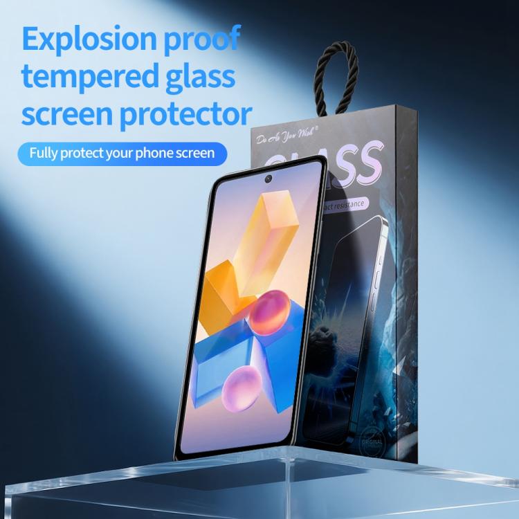 For Infinix Hot 40 Do As You Wish Silk Screen Printed HD Tempered Glass Film - Black