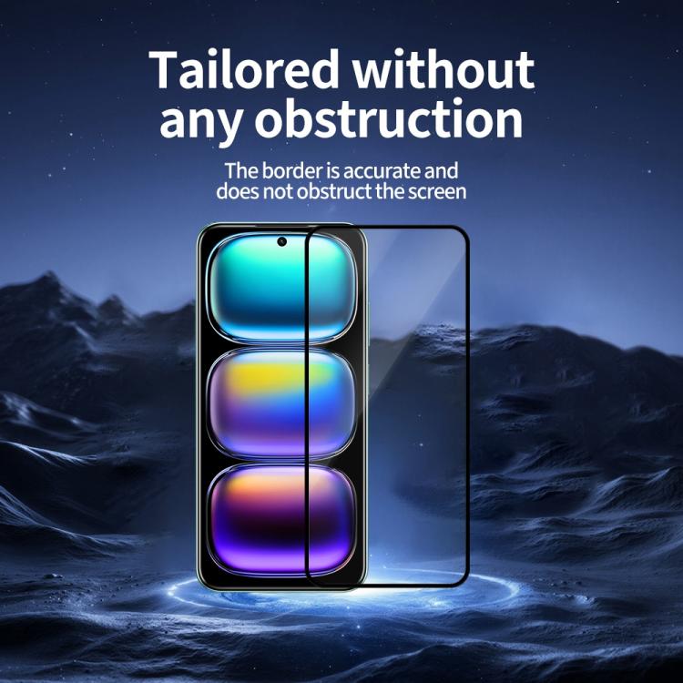 For Infinix Hot 50 5G Do As You Wish Silk Screen Printed HD Tempered Glass Film - Black