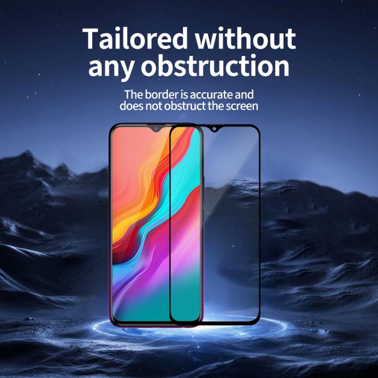 For Infinix Hot 8 Do As You Wish Silk Screen Printed HD Tempered Glass Film - Black