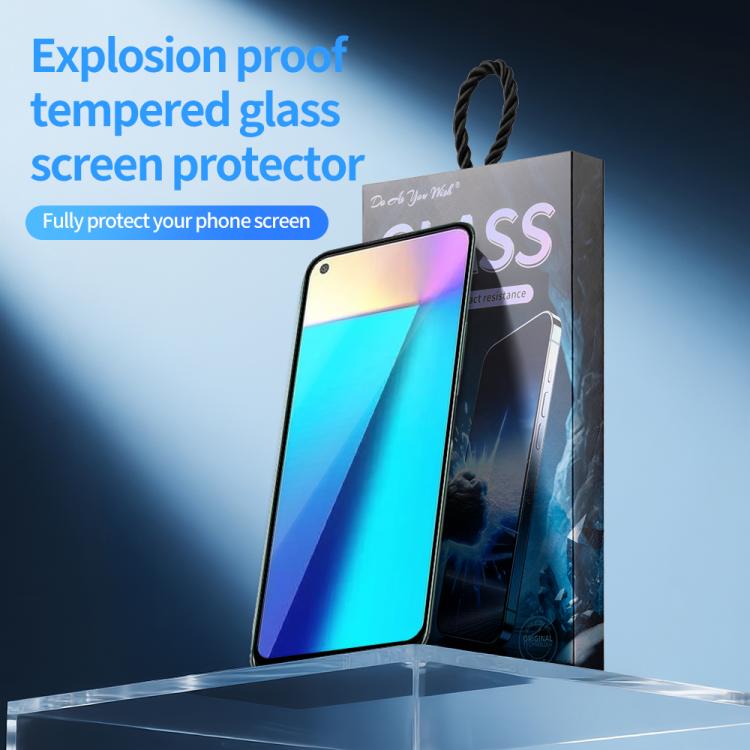 For Infinix Note 7 Do As You Wish Silk Screen Printed HD Tempered Glass Film - Black